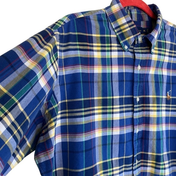 Ralph Lauren Cotton Plaid Button Down Shirt Casual Preppy Small Pony Embroidery - Picture 6 of 16